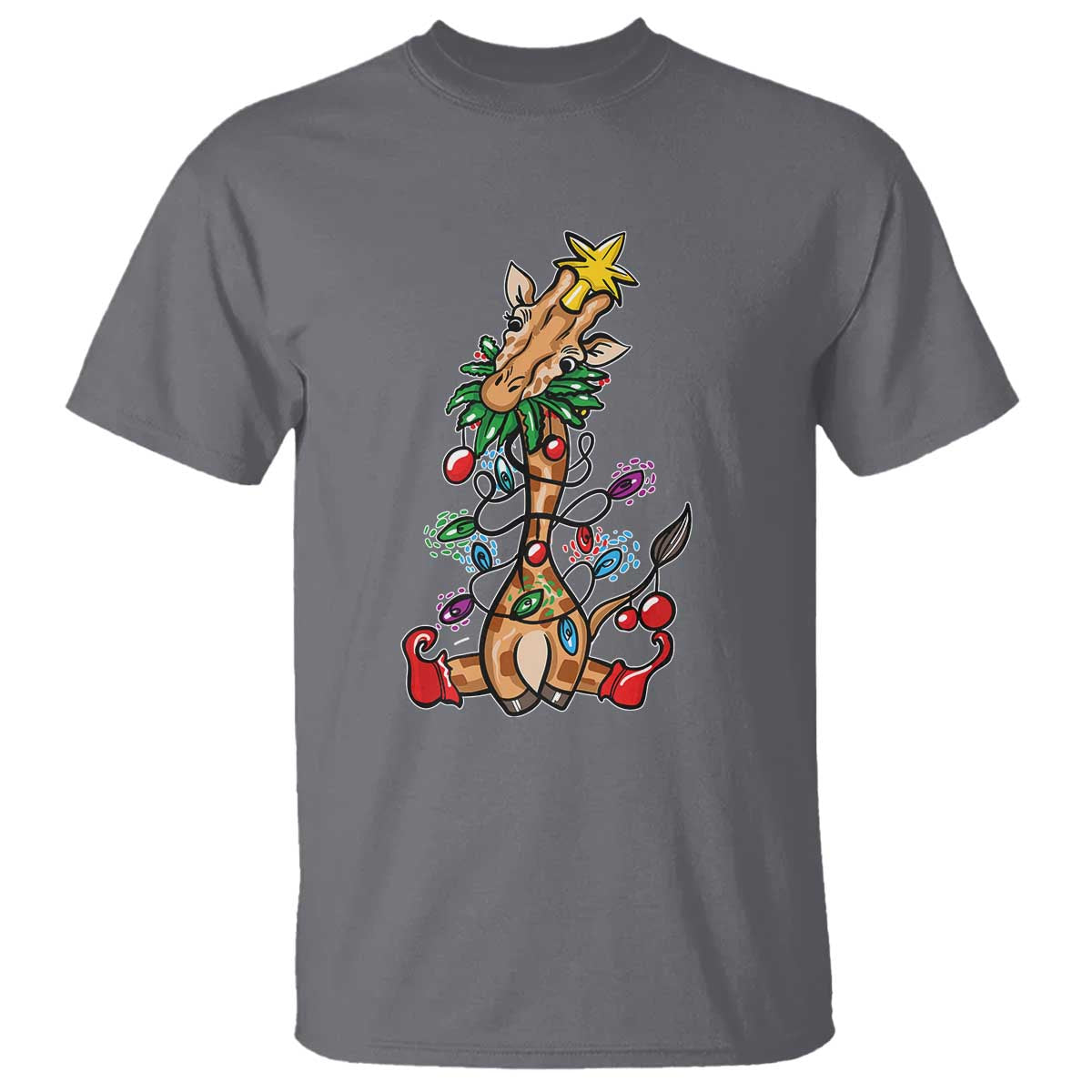 Giraffe Christmas Tree T Shirt Funny Xmas Giraffes Lover Gift - Wonder Print Shop