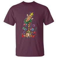 Giraffe Christmas Tree T Shirt Funny Xmas Giraffes Lover Gift - Wonder Print Shop