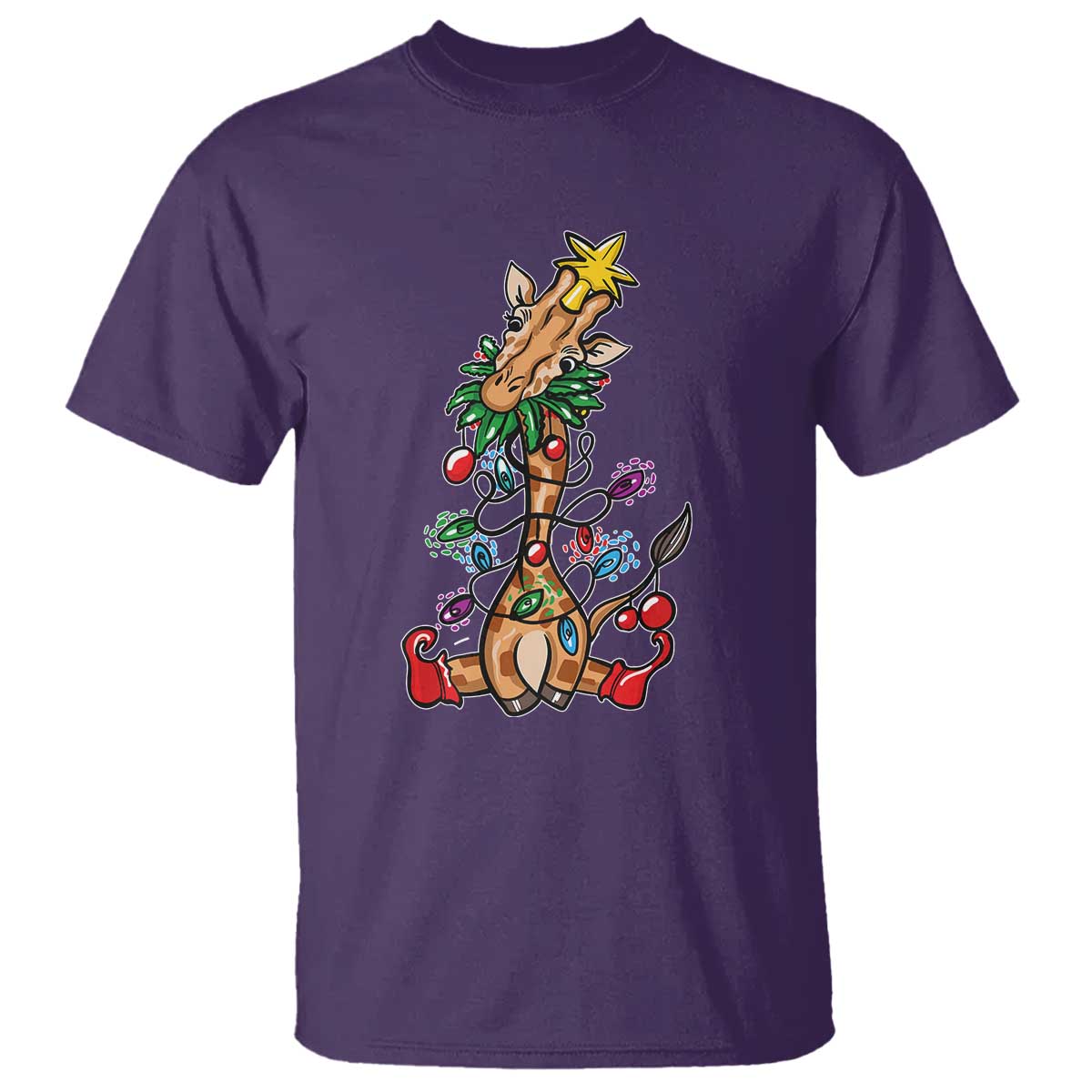 Giraffe Christmas Tree T Shirt Funny Xmas Giraffes Lover Gift - Wonder Print Shop