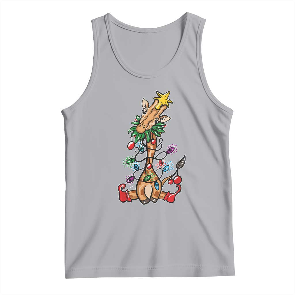 Giraffe Christmas Tree Tank Top Funny Xmas Giraffes Lover Gift