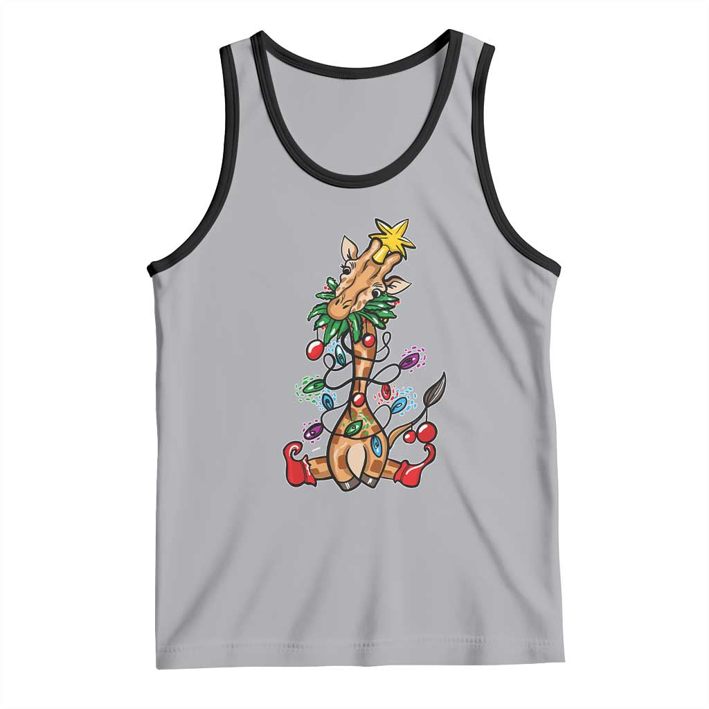Giraffe Christmas Tree Tank Top Funny Xmas Giraffes Lover Gift
