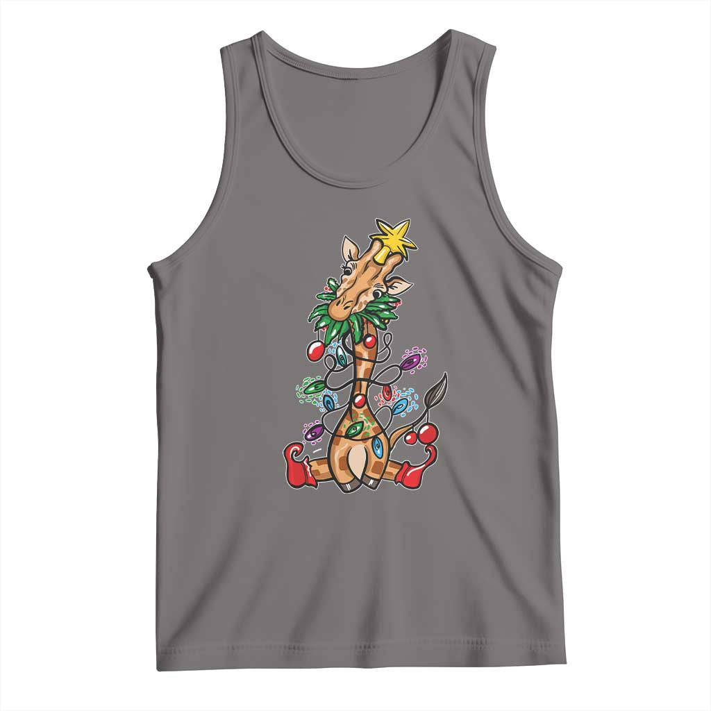 Giraffe Christmas Tree Tank Top Funny Xmas Giraffes Lover Gift