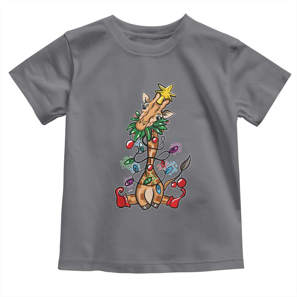 Giraffe Christmas Tree Toddler T Shirt Funny Xmas Giraffes Lover Gift