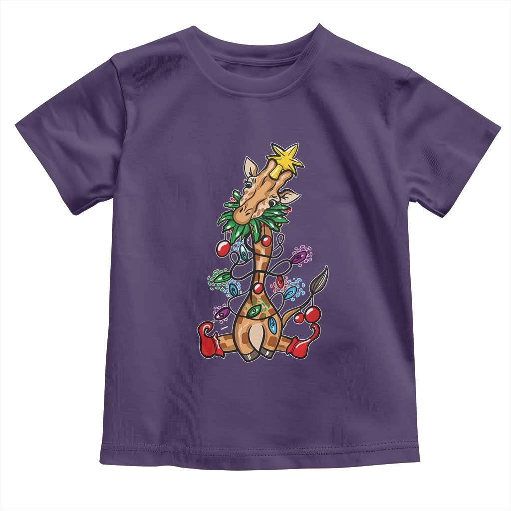Giraffe Christmas Tree Toddler T Shirt Funny Xmas Giraffes Lover Gift