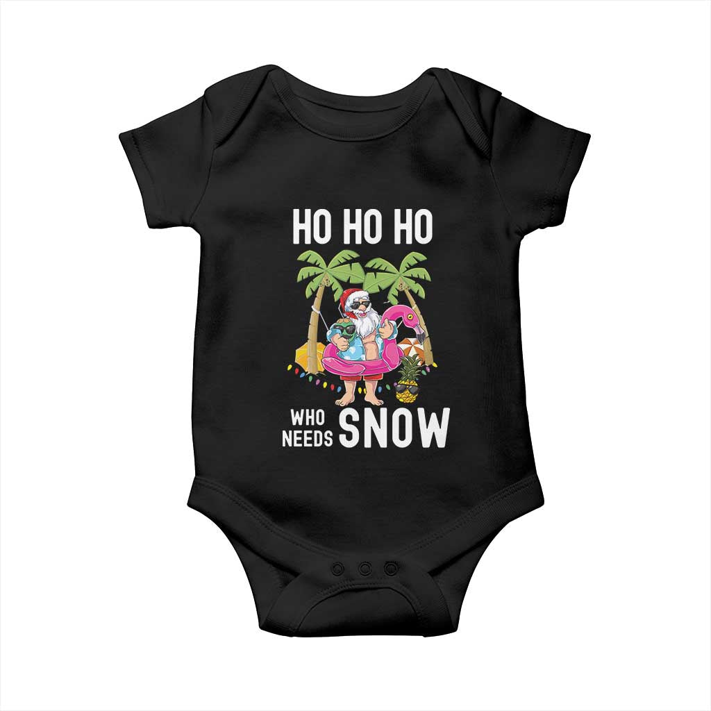 Tropical Beachy Christmas Baby Onesie Ho Ho Ho Who Needs Snow Santa Xmas In Hawaii Palm Tree