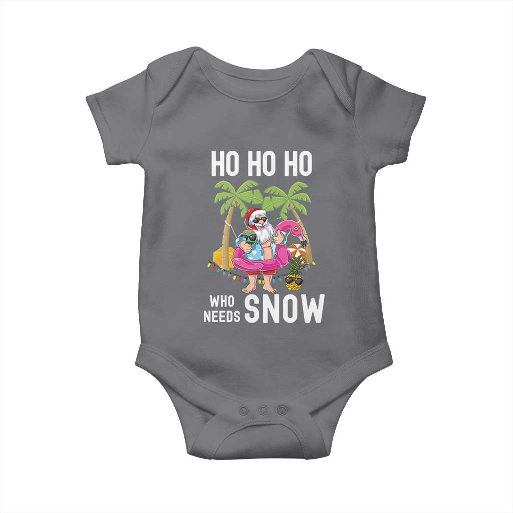 Tropical Beachy Christmas Baby Onesie Ho Ho Ho Who Needs Snow Santa Xmas In Hawaii Palm Tree