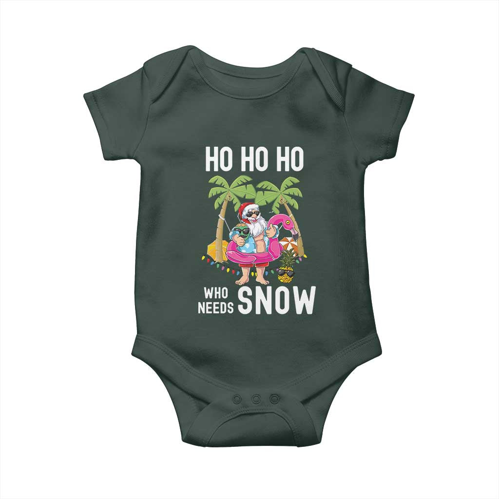 Tropical Beachy Christmas Baby Onesie Ho Ho Ho Who Needs Snow Santa Xmas In Hawaii Palm Tree
