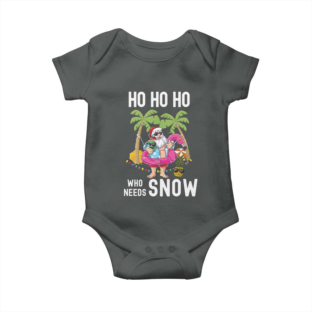 Tropical Beachy Christmas Baby Onesie Ho Ho Ho Who Needs Snow Santa Xmas In Hawaii Palm Tree