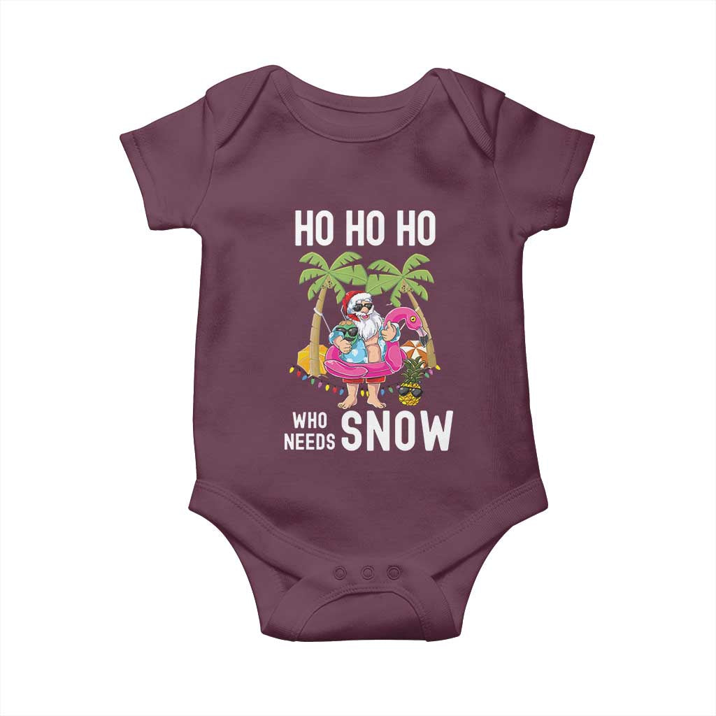 Tropical Beachy Christmas Baby Onesie Ho Ho Ho Who Needs Snow Santa Xmas In Hawaii Palm Tree