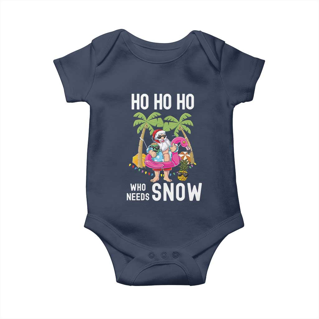 Tropical Beachy Christmas Baby Onesie Ho Ho Ho Who Needs Snow Santa Xmas In Hawaii Palm Tree