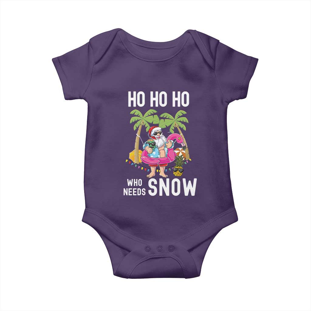 Tropical Beachy Christmas Baby Onesie Ho Ho Ho Who Needs Snow Santa Xmas In Hawaii Palm Tree