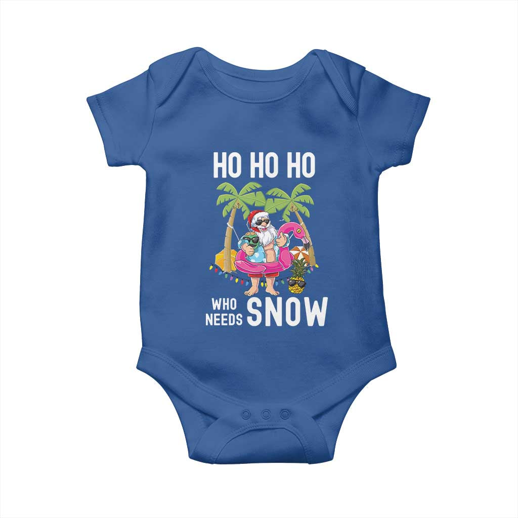Tropical Beachy Christmas Baby Onesie Ho Ho Ho Who Needs Snow Santa Xmas In Hawaii Palm Tree