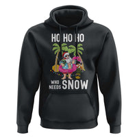 Tropical Beachy Christmas Hoodie Ho Ho Ho Who Needs Snow Santa Xmas In Hawaii Palm Tree
