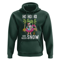 Tropical Beachy Christmas Hoodie Ho Ho Ho Who Needs Snow Santa Xmas In Hawaii Palm Tree
