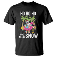 Tropical Beachy Christmas T Shirt Ho Ho Ho Who Needs Snow Santa Xmas In Hawaii Palm Tree - Wonder Print Shop