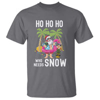 Tropical Beachy Christmas T Shirt Ho Ho Ho Who Needs Snow Santa Xmas In Hawaii Palm Tree - Wonder Print Shop