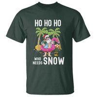 Tropical Beachy Christmas T Shirt Ho Ho Ho Who Needs Snow Santa Xmas In Hawaii Palm Tree - Wonder Print Shop