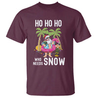 Tropical Beachy Christmas T Shirt Ho Ho Ho Who Needs Snow Santa Xmas In Hawaii Palm Tree - Wonder Print Shop