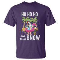 Tropical Beachy Christmas T Shirt Ho Ho Ho Who Needs Snow Santa Xmas In Hawaii Palm Tree - Wonder Print Shop