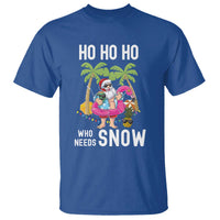 Tropical Beachy Christmas T Shirt Ho Ho Ho Who Needs Snow Santa Xmas In Hawaii Palm Tree - Wonder Print Shop