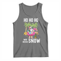 Tropical Beachy Christmas Tank Top Ho Ho Ho Who Needs Snow Santa Xmas In Hawaii Palm Tree