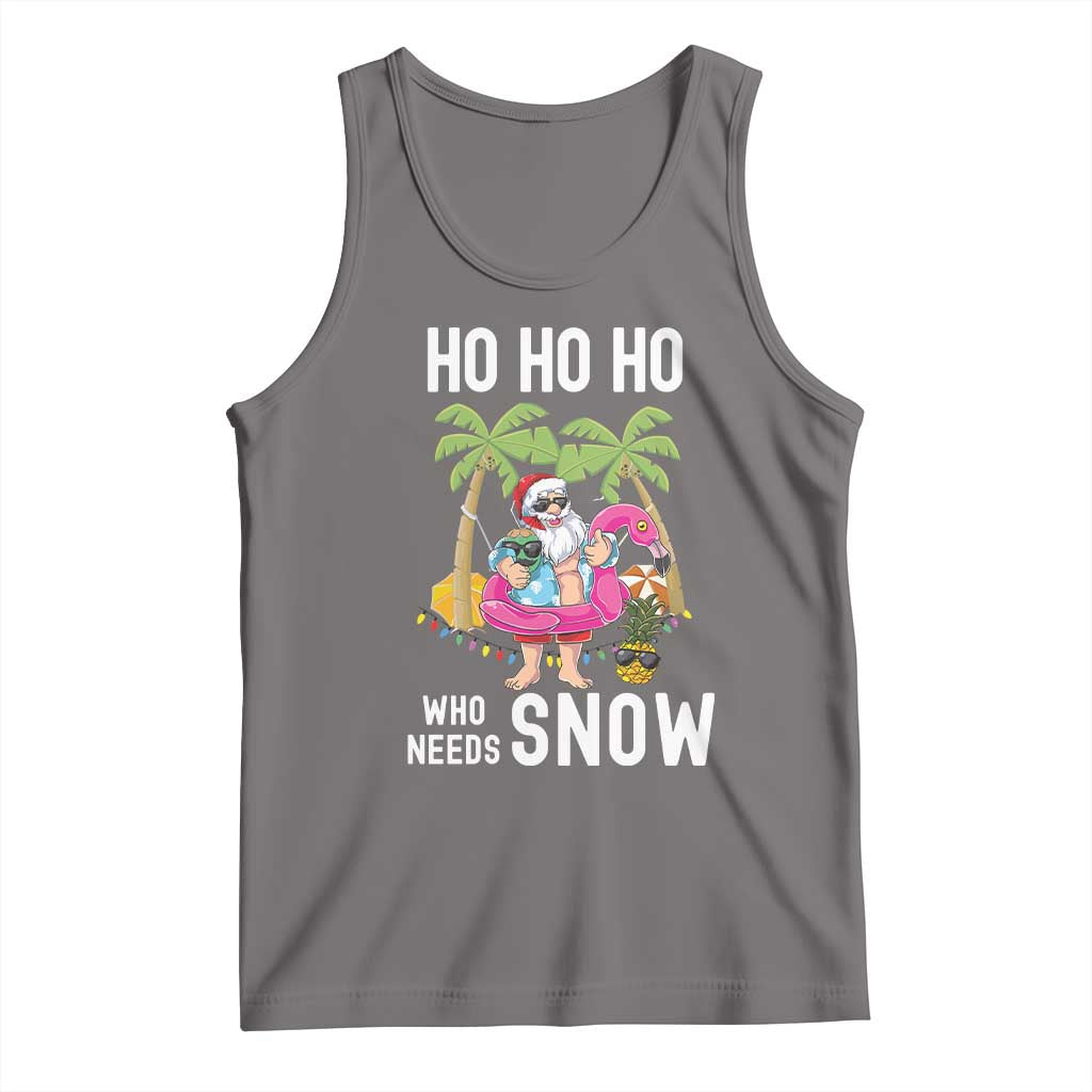 Tropical Beachy Christmas Tank Top Ho Ho Ho Who Needs Snow Santa Xmas In Hawaii Palm Tree