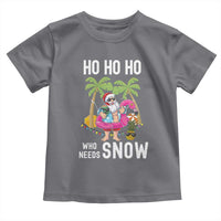 Tropical Beachy Christmas Toddler T Shirt Ho Ho Ho Who Needs Snow Santa Xmas In Hawaii Palm Tree