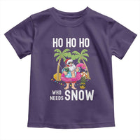 Tropical Beachy Christmas Toddler T Shirt Ho Ho Ho Who Needs Snow Santa Xmas In Hawaii Palm Tree