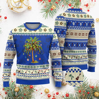 Xmas Palm Tree Ugly Christmas Sweater Lights Tropical Hawaiian Holidays - Wonder Print Shop