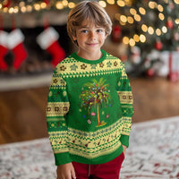 Xmas Palm Tree Ugly Christmas Sweater Lights Tropical Hawaiian Holidays - Wonder Print Shop