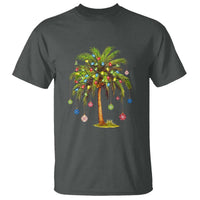 Christmas Palm Tree T Shirt Xmas Lights Tropical Hawaiian Holidays - Wonder Print Shop