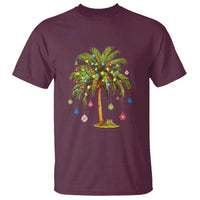 Christmas Palm Tree T Shirt Xmas Lights Tropical Hawaiian Holidays - Wonder Print Shop