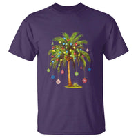 Christmas Palm Tree T Shirt Xmas Lights Tropical Hawaiian Holidays - Wonder Print Shop