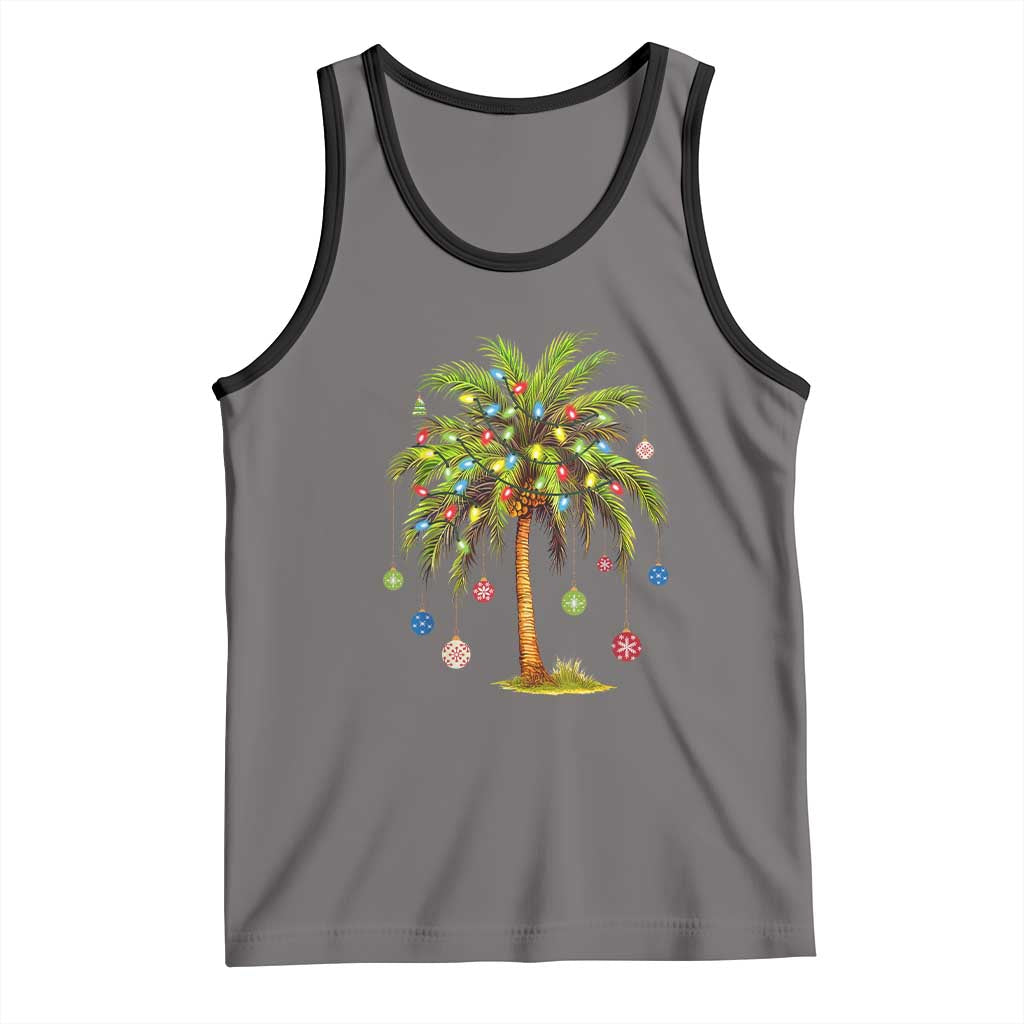 Christmas Palm Tree Tank Top Xmas Lights Tropical Hawaiian Holidays