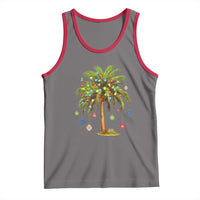 Christmas Palm Tree Tank Top Xmas Lights Tropical Hawaiian Holidays