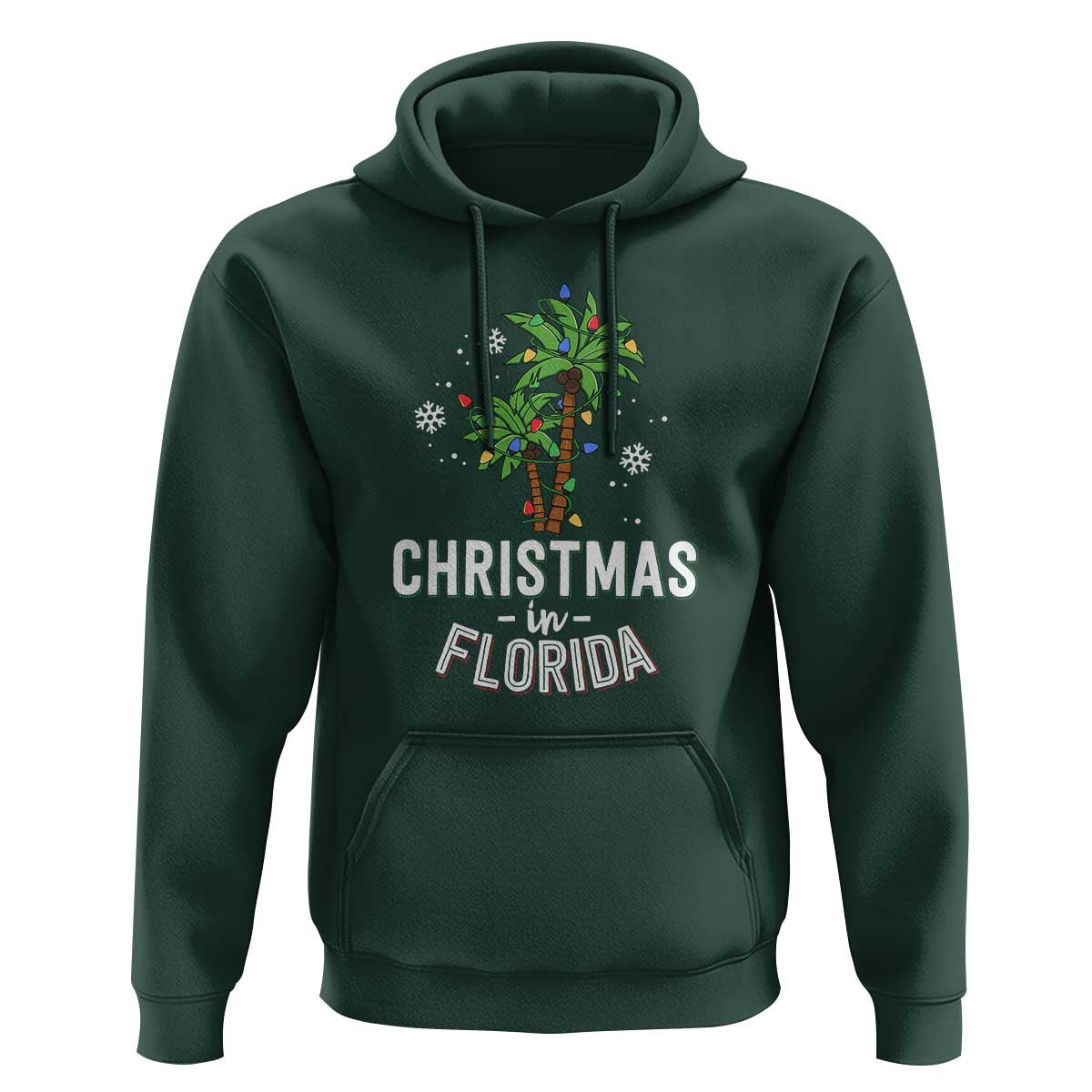 Christmas In Florida Hoodie Deck The Palm Trees Xmas Matching Family Vacation