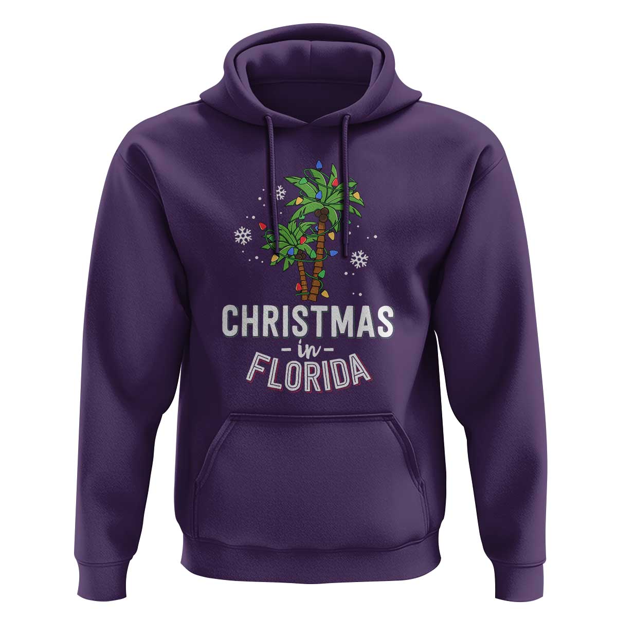 Christmas In Florida Hoodie Deck The Palm Trees Xmas Matching Family Vacation