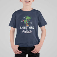 Christmas In Florida T Shirt For Kid Deck The Palm Trees Xmas Matching Family Vacation - Wonder Print Shop