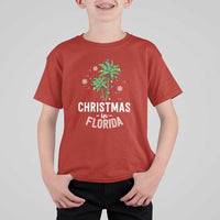 Christmas In Florida T Shirt For Kid Deck The Palm Trees Xmas Matching Family Vacation - Wonder Print Shop