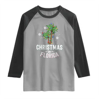 Christmas In Florida Raglan Shirt Deck The Palm Trees Xmas Matching Family Vacation