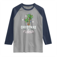 Christmas In Florida Raglan Shirt Deck The Palm Trees Xmas Matching Family Vacation