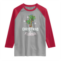 Christmas In Florida Raglan Shirt Deck The Palm Trees Xmas Matching Family Vacation