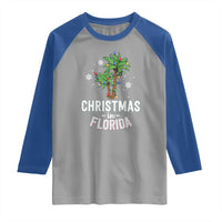 Christmas In Florida Raglan Shirt Deck The Palm Trees Xmas Matching Family Vacation