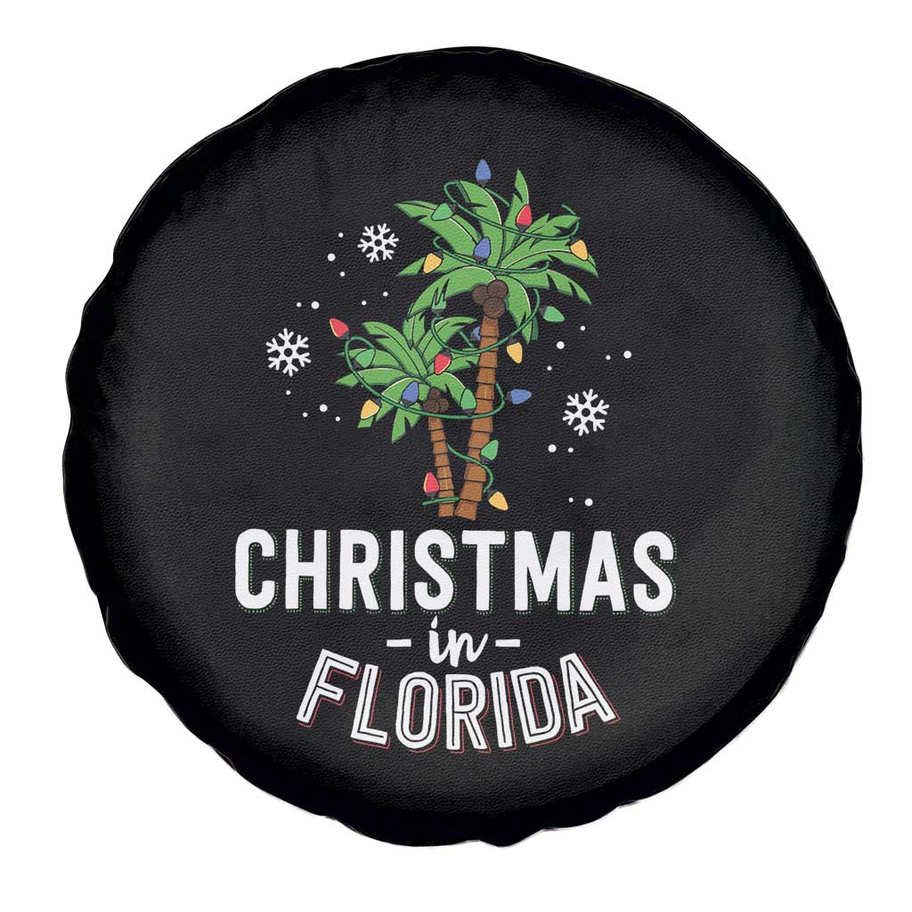 Christmas In Florida Spare Tire Cover Deck The Palm Trees Xmas Matching Family Vacation