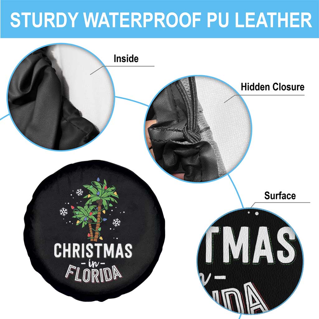 Christmas In Florida Spare Tire Cover Deck The Palm Trees Xmas Matching Family Vacation