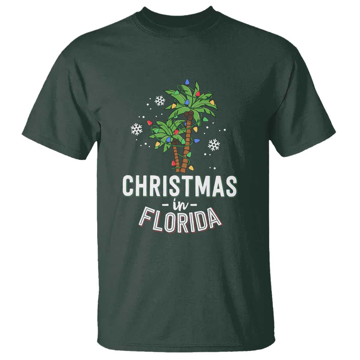 Christmas In Florida T Shirt Deck The Palm Trees Xmas Matching Family Vacation - Wonder Print Shop