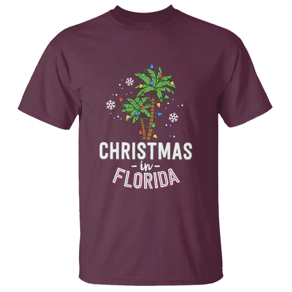 Christmas In Florida T Shirt Deck The Palm Trees Xmas Matching Family Vacation - Wonder Print Shop