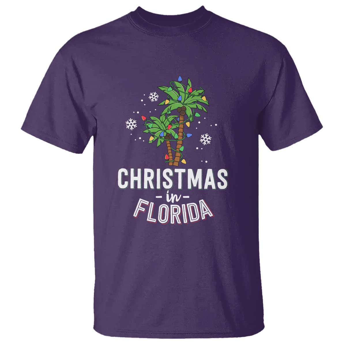 Christmas In Florida T Shirt Deck The Palm Trees Xmas Matching Family Vacation - Wonder Print Shop
