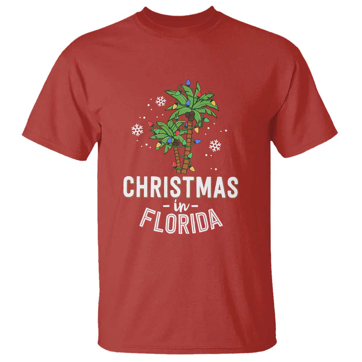 Christmas In Florida T Shirt Deck The Palm Trees Xmas Matching Family Vacation - Wonder Print Shop