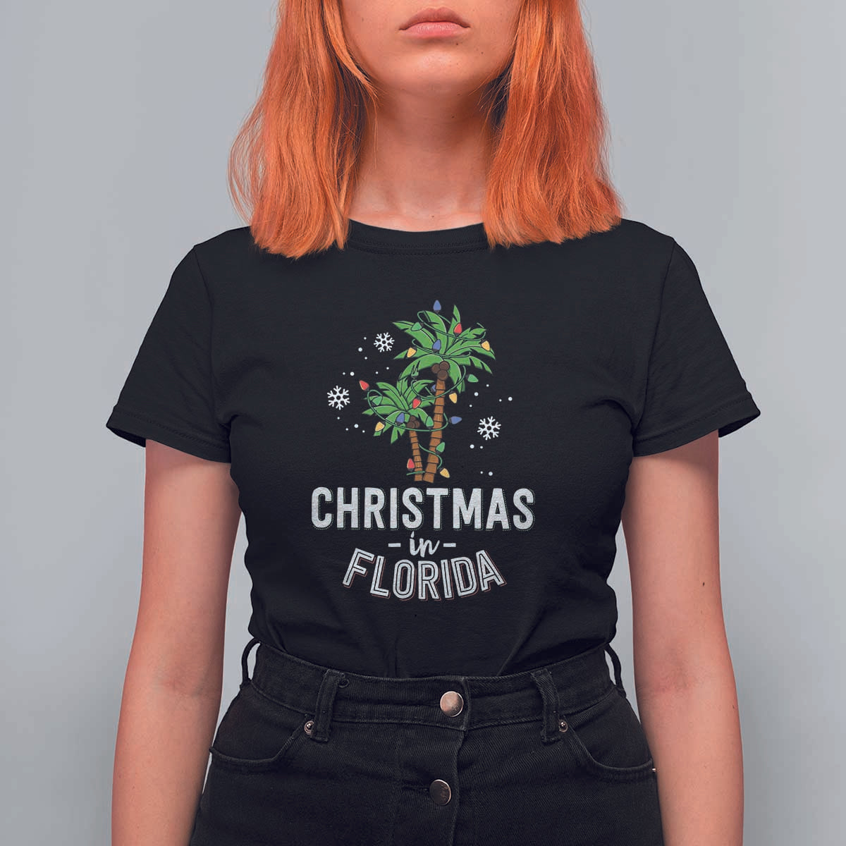 Christmas In Florida T Shirt For Women Deck The Palm Trees Xmas Matching Family Vacation - Wonder Print Shop